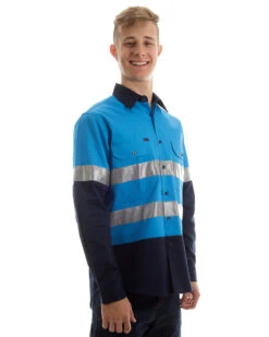 Open Front LS Shirt With 3M Tape - Blue/Navy -Cheap Bisley || CATerpillar || UNIT Store d l0861 edit 1000px 1 1 1 3c654001 69e4 4097 89df 6994ffd54b3b