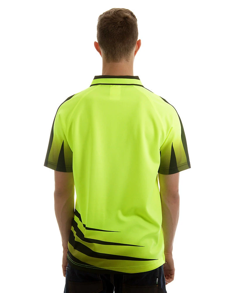 Hi Vis Rippa Sub Polo Shirt - Lime/Black 5 Hi Vis Rippa Sub Polo Shirt - Lime/Black - Image 3