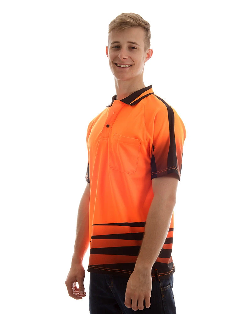 Hi Vis Rippa Sub Polo Shirt - Orange/Black 4 Hi Vis Rippa Sub Polo Shirt - Orange/Black - Image 2