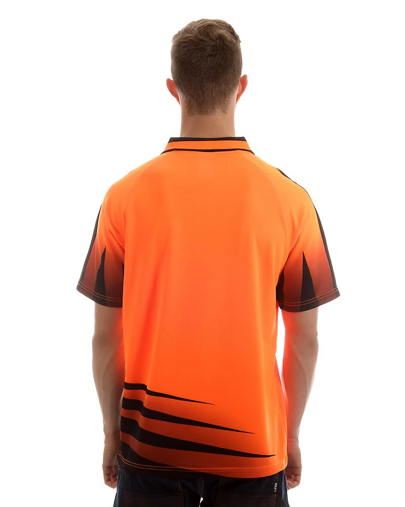 Hi Vis Rippa Sub Polo Shirt - Orange/Black 5 Hi Vis Rippa Sub Polo Shirt - Orange/Black - Image 3