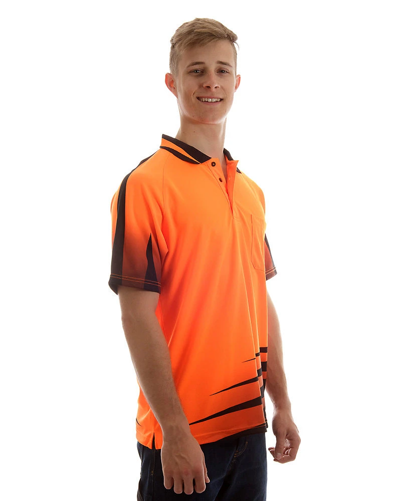 Hi Vis Rippa Sub Polo Shirt - Orange/Black 6 Hi Vis Rippa Sub Polo Shirt - Orange/Black - Image 4