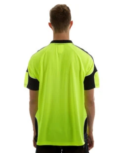 Hi Vis Short Sleeve Arm Panel Polo Shirt - Lime/Navy -Cheap Bisley || CATerpillar || UNIT Store d l0941 edit 1000px 1 1 1