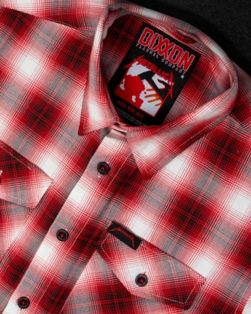 Metallica 'Kill Em All' Flannel - Red/White/Black 5 Metallica 'Kill Em All' Flannel - Red/White/Black - Image 3