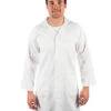 Polyester Cotton Dust Coat (Lab Coat) - White -Cheap Bisley || CATerpillar || UNIT Store dnc dust coat 3502 white front fb38f2f9 f34c 4b79 a68a 230a34e3d094