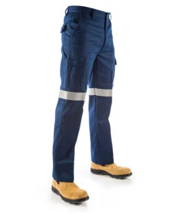 Patron Saint Flame Retardant Cargo Pants With 3M F/R Tape - Navy -Cheap Bisley || CATerpillar || UNIT Store dnc fr taped pants 3419 navy right