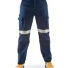 Cotton Drill Cargo Pants With 3M R/Tape - Navy -Cheap Bisley || CATerpillar || UNIT Store dnc hi viz pants 3319 navy front