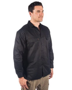 Three Way Cool Breeze Work Shirt Long Sleeve - Black -Cheap Bisley || CATerpillar || UNIT Store dnc ls shirt 3224 black right