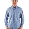 Cotton Chambray Shirt With Twin Pocket Long Sleeve - Chambray -Cheap Bisley || CATerpillar || UNIT Store dnc ls shirt 4102 chambray front
