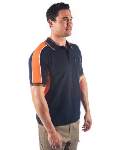 Polyester Cotton Panel Polo Shirt Short Sleeve - Navy/Orange -Cheap Bisley || CATerpillar || UNIT Store dnc ss polo 5214 navy orange right a617ef13 84d2 44b9 9bd1 0ec52abfedac