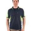 Polyester Cotton Panel Polo Shirt Short Sleeve - Navy/Yellow -Cheap Bisley || CATerpillar || UNIT Store dnc ss polo 5214 navy yellow front