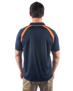Cool Breathe Contrast Polo Short Sleeve - Navy/Orange -Cheap Bisley || CATerpillar || UNIT Store dnc ss polo 5216 navy orange back