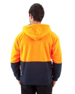 Full Zip Polar Fleece Hoodie - Orange/Navy -Cheap Bisley || CATerpillar || UNIT Store dnc 3927 on m 3 3 1 1