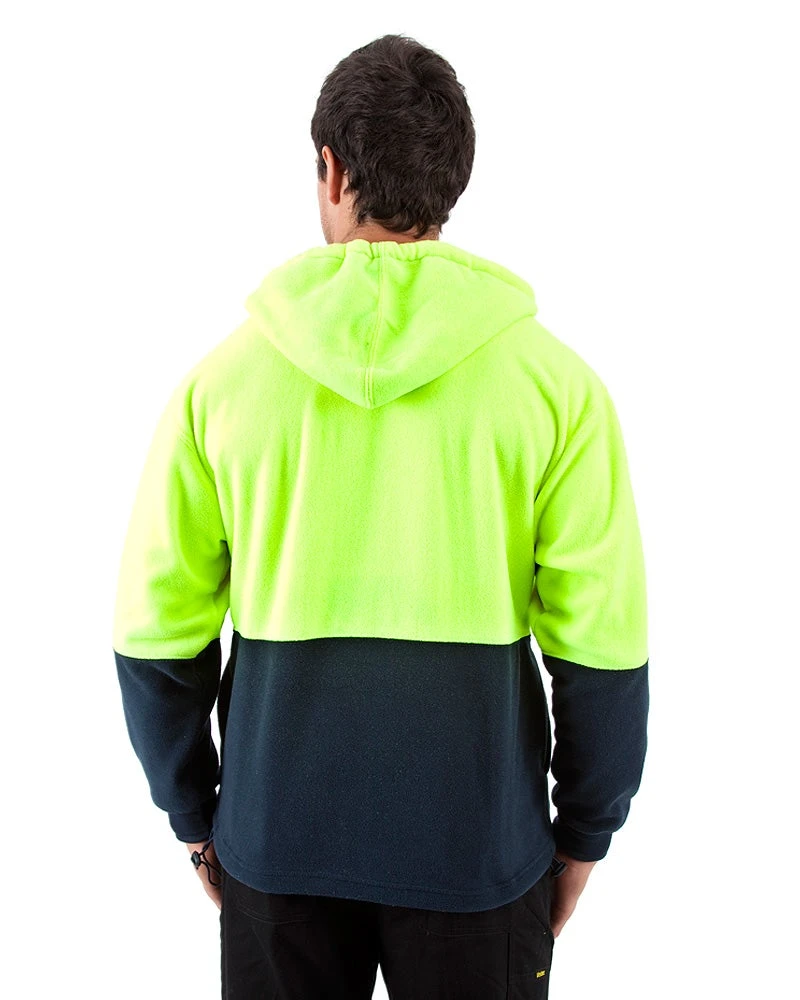 Full Zip Polar Fleece Hoodie - Yellow/Navy 5 Full Zip Polar Fleece Hoodie - Yellow/Navy - Image 3