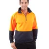 Half Zip Sweat Shirt LS - Orange/Navy -Cheap Bisley || CATerpillar || UNIT Store dnc 3928 on m 1 5 1 1