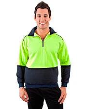 Half Zip Sweat Shirt LS - Yellow/Navy