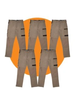 Tradies WP-3 Stretch Work Pants 5 Value Pack - Khaki