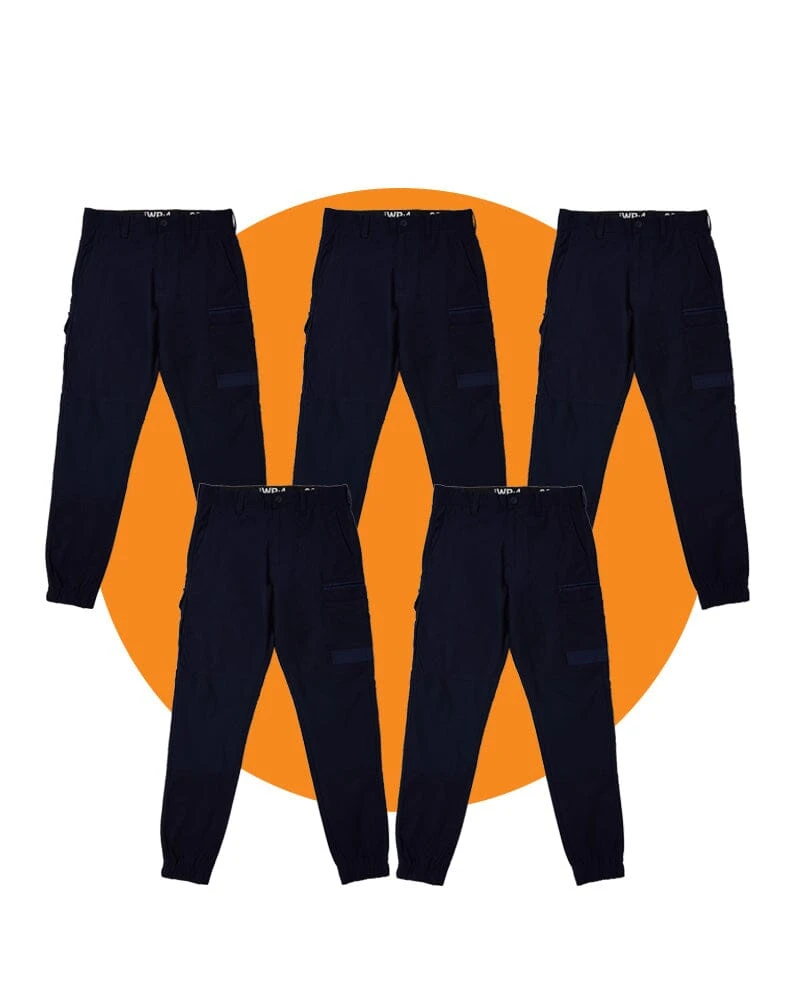 Tradies WP-4 Stretch Cuffed Work Pants 5 Value Pack - Navy 3 Tradies WP-4 Stretch Cuffed Work Pants 5 Value Pack - Navy