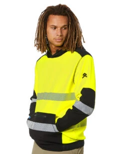 Hi Vis Taped Tech Hoodie - Yellow -Cheap Bisley || CATerpillar || UNIT Store h1031 yel01 3