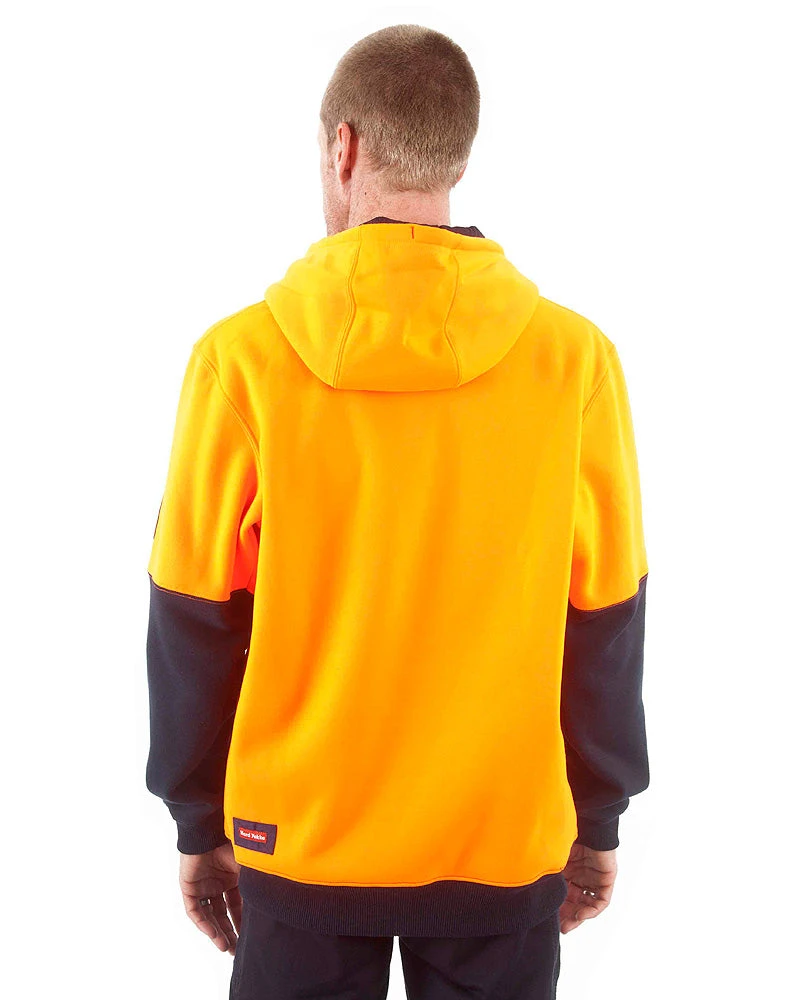 Brushed Fleece Hoodie - Orange/Navy 5 Brushed Fleece Hoodie - Orange/Navy - Image 3