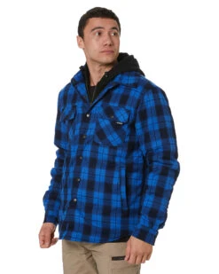 Quilted Flannel Jacket - Blue -Cheap Bisley || CATerpillar || UNIT Store jetpilot jpw49 blue 3