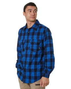 Flannel Shirt - Blue -Cheap Bisley || CATerpillar || UNIT Store jetpilot jpw50 blue 3