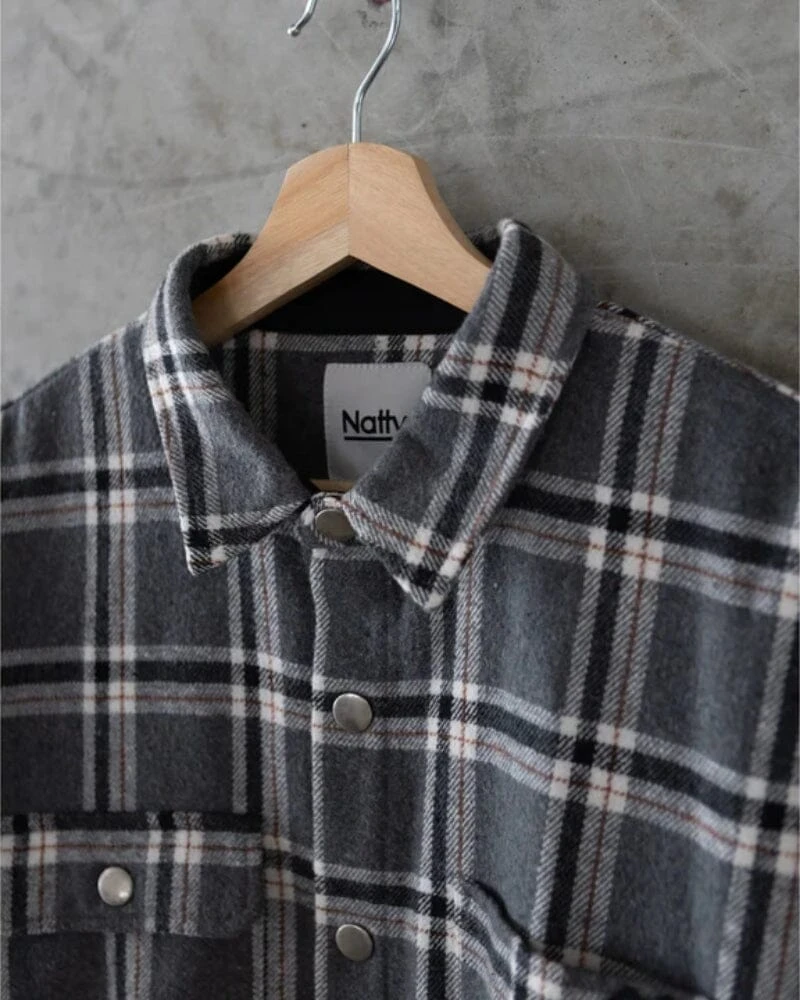 Gray Flannel Shirt - Grey/Black 6 Gray Flannel Shirt - Grey/Black - Image 4