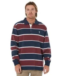 Rugby Jersey - Maroon/Navy/White