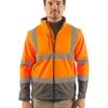 Landy Softshell Hi Vis Jacket - Orange/Charcoal -Cheap Bisley || CATerpillar || UNIT Store rainbird 8430 landy softshell jacket orange navy front 32a31e65 d1e1 488f bd80 ca184c3e534e