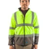 Landy Softshell Hi Vis Jacket - Yellow/Charcoal -Cheap Bisley || CATerpillar || UNIT Store rainbird 8430 landy softshell jacket yellow navy front 1