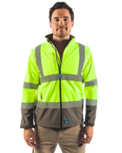 Landy Softshell Hi Vis Jacket - Yellow/Charcoal