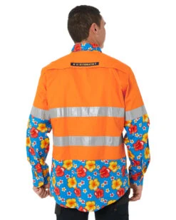 Light Weight Open Front LS Vented Two Tone Taped Shirt - Orange/Hibiscus 12 Light Weight Open Front LS Vented Two Tone Taped Shirt - Orange/Hibiscus -Cheap Bisley || CATerpillar || UNIT Store ritemate rmru02r orange hibiscus 4