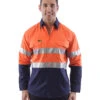 Hi Vis Taped Lightweight Cotton Shirt LS (3 Pack) - Orange/Navy