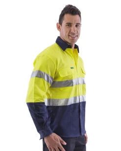Hi Vis Taped Cotton Drill Shirt LS (3 Pack) - Yellow/Navy -Cheap Bisley || CATerpillar || UNIT Store workit 2002 yn m 4 1 1 8d2ec1fd 3572 4411 b899 c9872a768f45