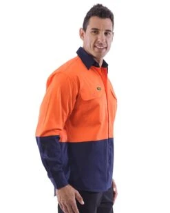 Hi Vis Cotton Drill Shirt LS (3 Pack) - Orange/Navy -Cheap Bisley || CATerpillar || UNIT Store workit 2003 on m 4 1 1 9a27abe0 e27e 46ec bdbb 77b833e2058c