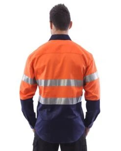 Hi Vis Taped Closed Front Cotton Drill Shirt LS (3 Pack) - Orange/Navy -Cheap Bisley || CATerpillar || UNIT Store workit 2005 on m 3 1 1 41934905 71b7 4556 843f a7e9a884f8b8