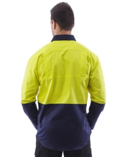 Hi Vis Lightweight Cotton Shirt LS (3 Pack) - Yellow/Navy -Cheap Bisley || CATerpillar || UNIT Store workit 2007 yn m 3 1 1 b449301e 1f56 4225 afbb f57b4ee60942